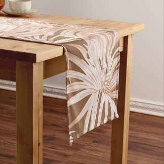 Mocha Boho Tropical leaf design table runner