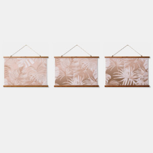 Mocha Boho Tropical Wood Topped Wall Tapestry
