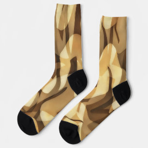 Mocha Brown and Tan Crazy Socks Art