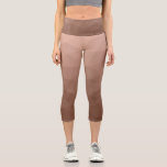Mocha Brown geometric mesh modern pattern Capri Leggings<br><div class="desc">Unique and fun customizable geometric women's clothing. Cool capri leggings fashion for her. 
Brown gradient geometric mesh pattern triangles ombre. Triangle geometric mesh with light dark brown ombre gradient design.</div>