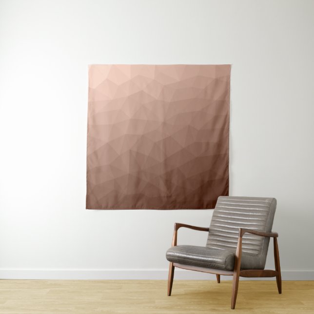 Mocha Brown geometric mesh modern pattern Tapestry (In Situ)