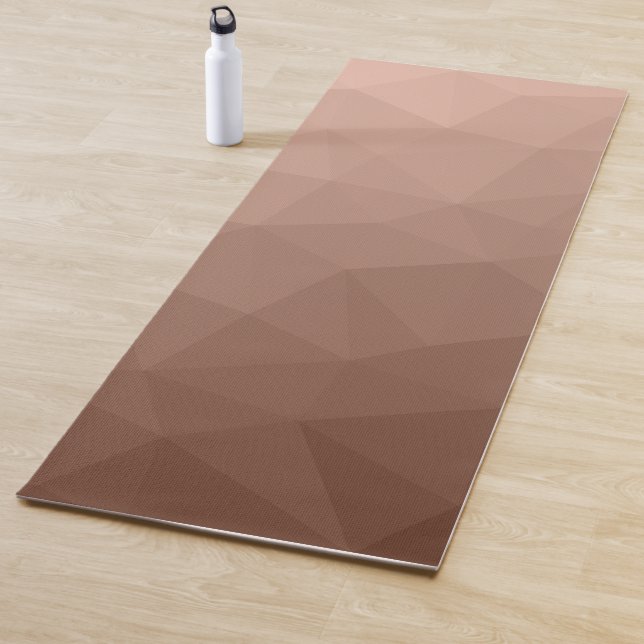 Mocha Brown geometric mesh modern pattern Yoga Mat (In Situ)