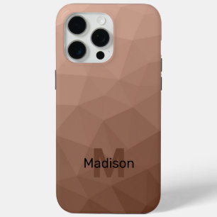 Mocha Brown geometric mesh pattern Monogram iPhone 15 Pro Max Case