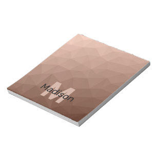 Mocha Brown geometric mesh pattern Monogram Notepad