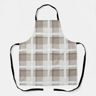 Mocha Brown Gingham buffalo plaid check Apron