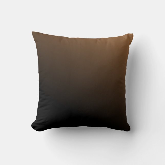 Mocha Brown Gradient Throw Pillow (Front)