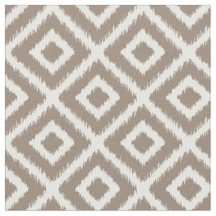 Mocha Brown Ikat Diamonds Fabric