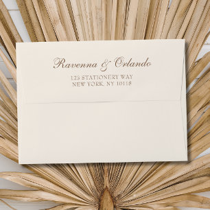 Mocha Brown Ivory Old Money Aesthetic Wedding Envelope