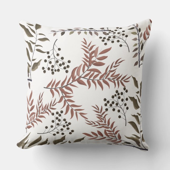 Mocha Brown Leaf/Sparking Brown Pillow (Front)
