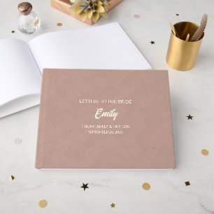 Mocha Brown Letters to the Bride Keepsake Notebook Guest Book
