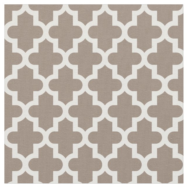 Mocha Brown Moroccan Print Fabric (Close Up)