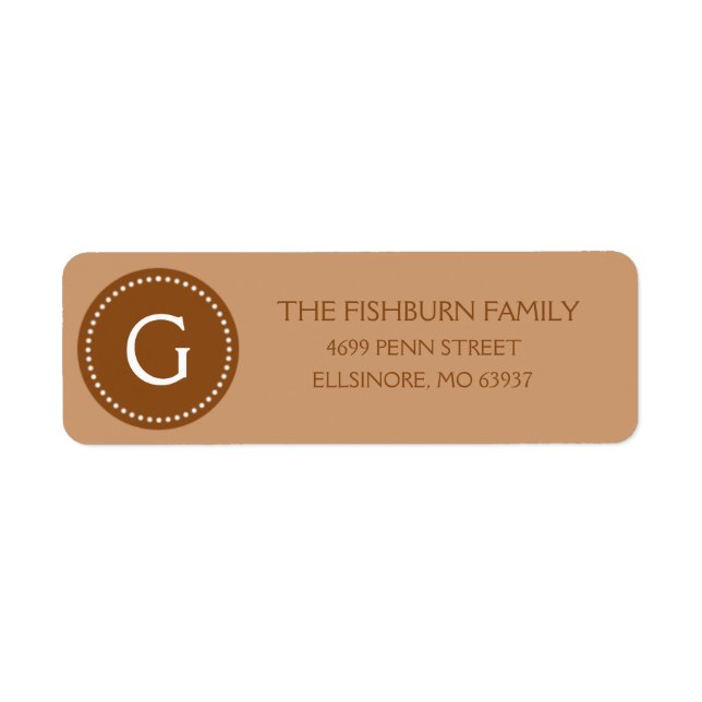 Mocha Brown Muted Monogram Custom Monogrammed (Front)