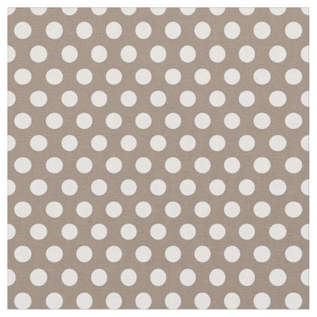 Mocha Brown Polka Dots Fabric (Close Up)