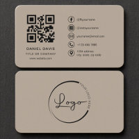 Mocha Brown Professional Company Logo QR Code