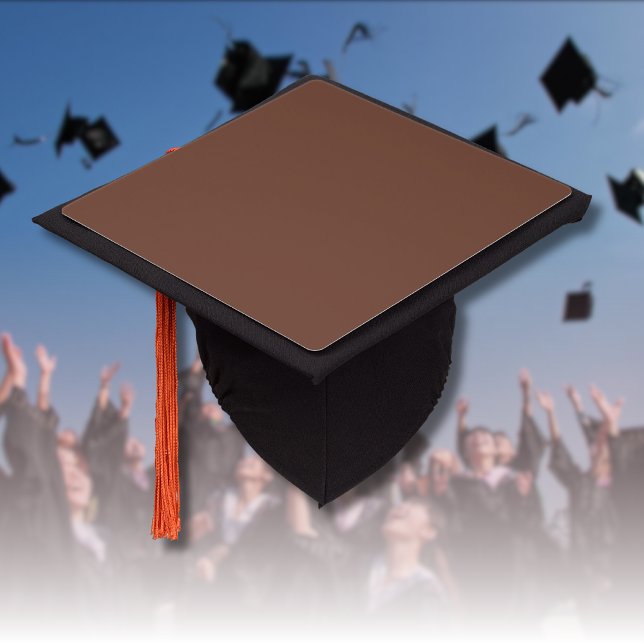 Mocha Brown Solid Colour | Classic | Elegant Graduation Cap Topper (Creator Uploaded)