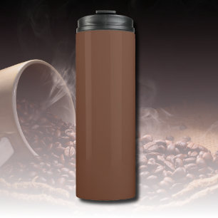 Mocha Brown Solid Colour Classic Elegant Thermal Tumbler