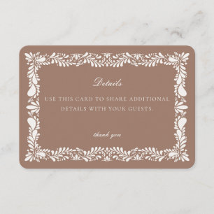 Mocha Brown Talavera Tile  Details Card Insert