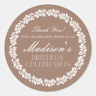 Mocha Brown Talavera Tile Fiesta Birthday Favour Classic Round Sticker