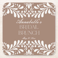 Mocha Brown Talavera Tile Fiesta Bridal Brunch