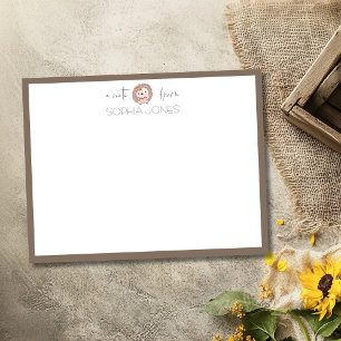 Mocha Brown Timeless Hedgehog Stationery Note Card