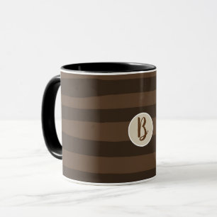 Mocha Brown Whimsical Funky Stripes Modern Chic Mug