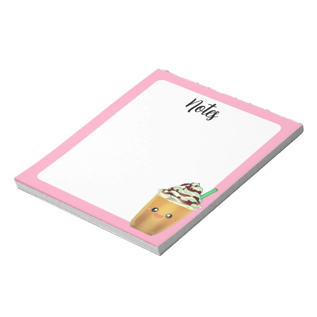 Mocha Coffee Iced Blended Drink Notepad (Rotated)