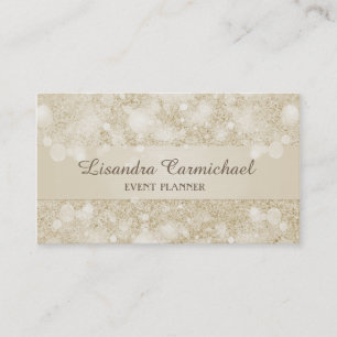 Mocha Cream Bokeh Cartes de visite de l'organisate