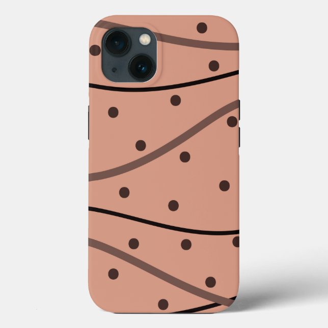 Mocha Dots & Stripes Pattern Case-Mate iPhone Case (Back)