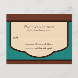 Mocha doux et réponse Turquoise / Cartes RSVP