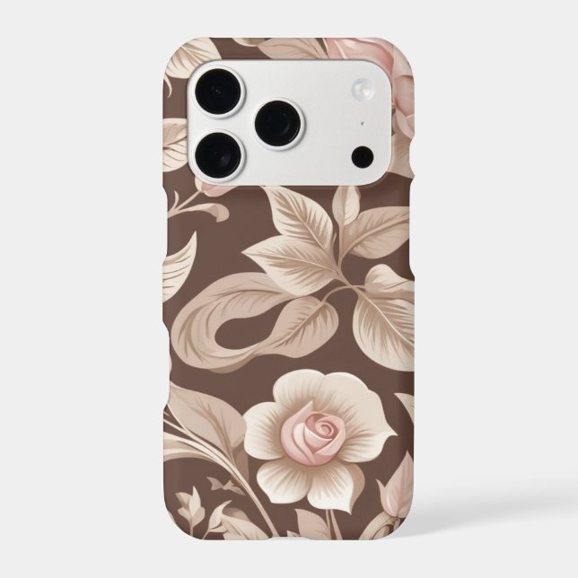 Mocha Floral Garden Apple iPhone 17 Pro Max Case (Back)