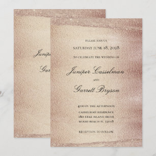 Mocha Gold Rhapsody Wedding Elegant Sparkling Gold Invitation