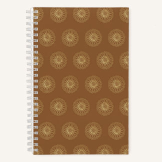 Mocha | Golden Zinnia Flower Medallions Notebook
