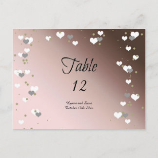 Mocha Hearts Table Seating Card