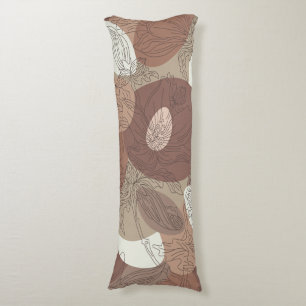 Mocha Hibiscus Botanical Harmony Body Pillow