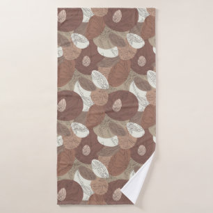 Mocha Hibiscus Botanical Harmony Curtain Bath Towel