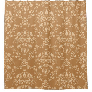 Mocha Latte Brown Damask