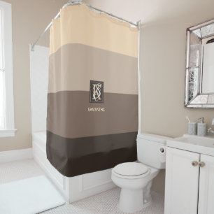 Mocha Latte Colour Palette Stripes Monogram