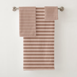 Mocha Mousse 17-1230 and Cream Tan 13-1108 Horizon Bath Towel Set