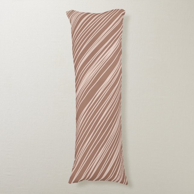 Mocha Mousse Abstract Hand-Drawn Doodle Line (2)  Body Pillow (Front Vertical)
