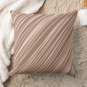 Mocha Mousse Abstract Hand-Drawn Doodle Line (2) Throw Pillow
