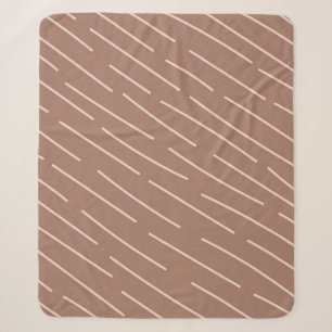 Mocha Mousse Abstract Hand-Drawn Doodle Line (3) Sherpa Blanket