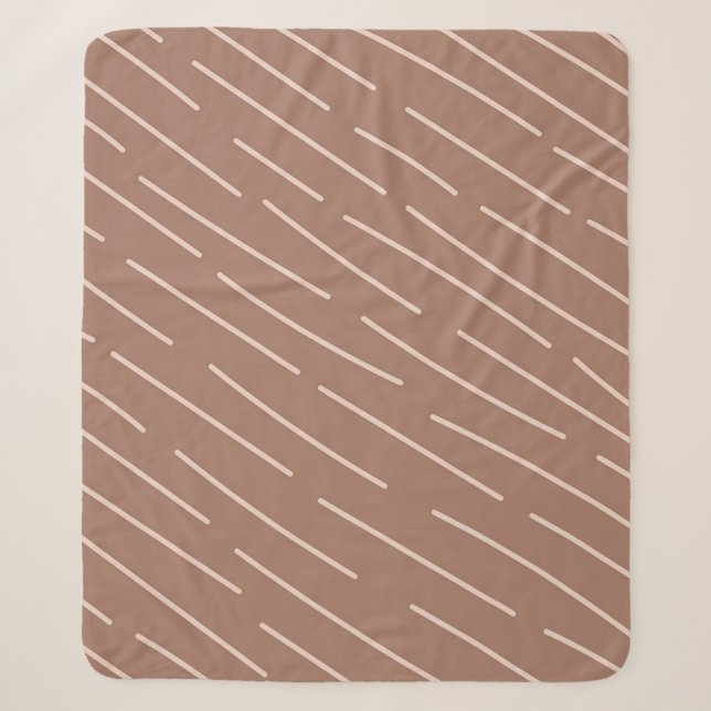 Mocha Mousse Abstract Hand-Drawn Doodle Line (3) Sherpa Blanket (Front)