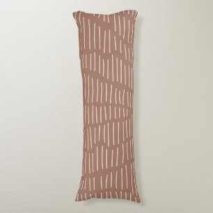 Mocha Mousse Abstract Hand-Drawn Doodle Line (4) Body Pillow