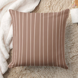 Mocha Mousse Abstract Hand-Drawn Doodle Line (5) Throw Pillow