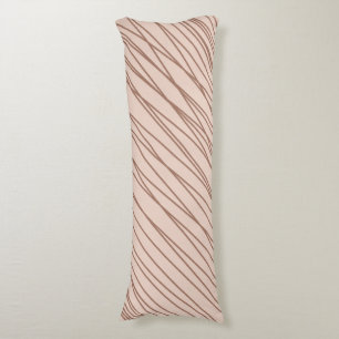 Mocha Mousse Abstract Hand-Drawn Doodle Line Body Pillow
