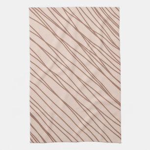 Mocha Mousse Abstract Hand-Drawn Doodle Line Kitchen Towel