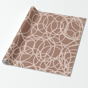Mocha Mousse Abstract Hand-Drawn Doodles (2) Wrapping Paper