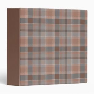 Mocha mousse and grey chequered binder