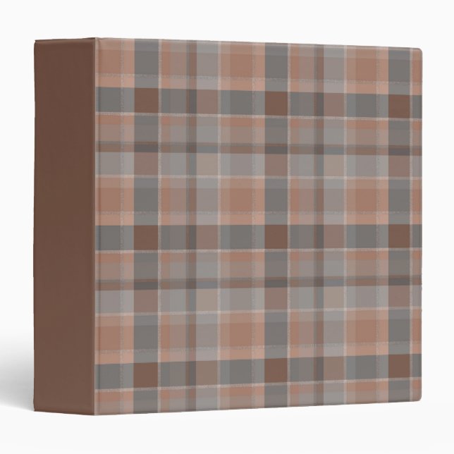 Mocha mousse and grey chequered binder (Front/Spine)