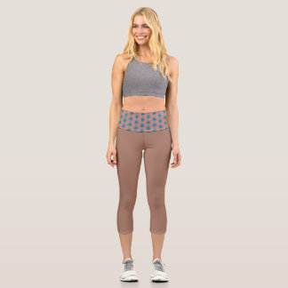 mocha mousse and polkadot capri leggings